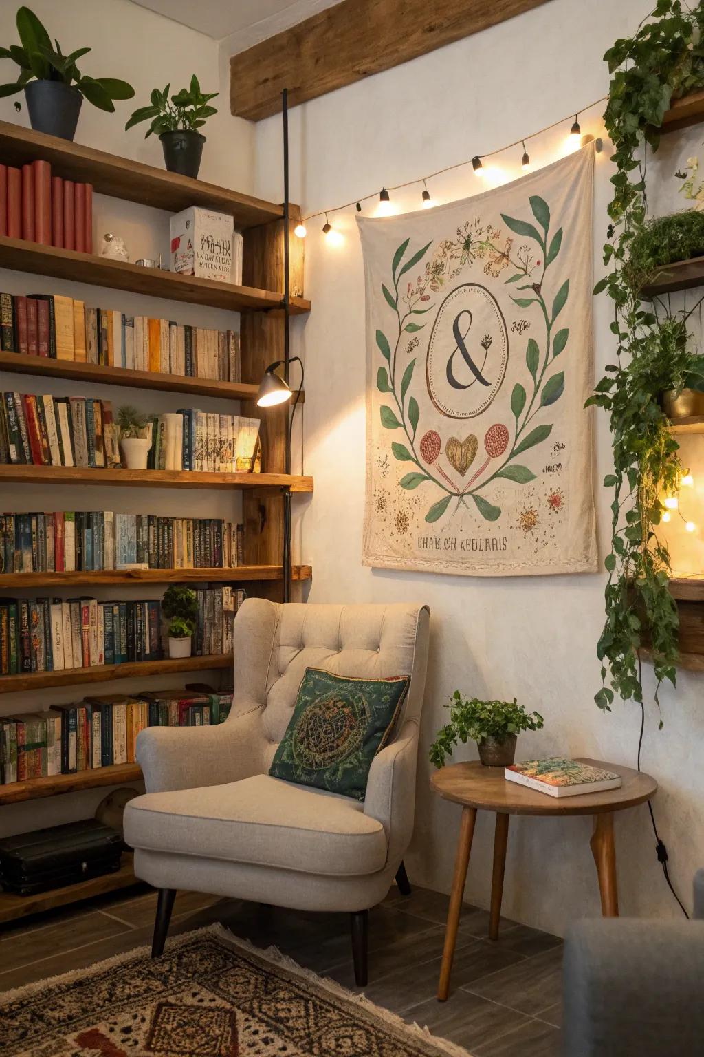 A personalized bohemian painting that reflects personal stories and individual connections.