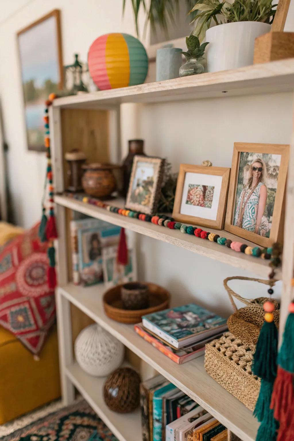 Personalize your shelves with meaningful objects.