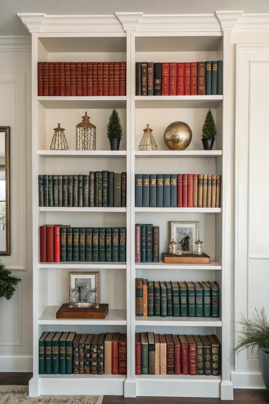 Symmetry brings order and sophistication to your shelves.