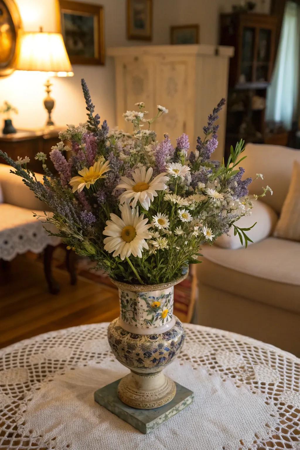 Vintage bouquets evoke a sensation of ageless sophistication.