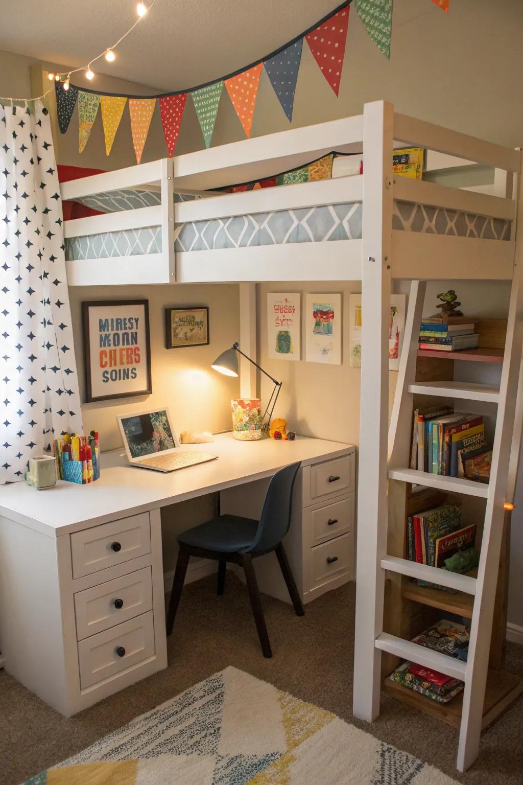 A comfortable study space that fosters focus and creativity.