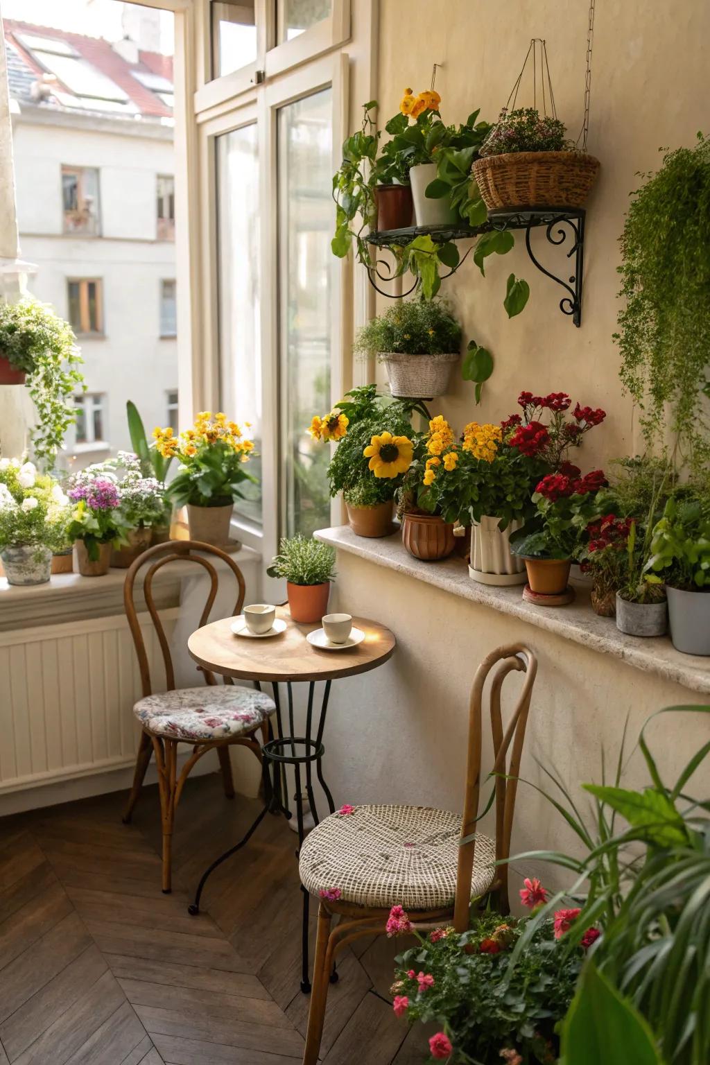 Greenery adds a natural and vibrant touch to your breakfast nook.