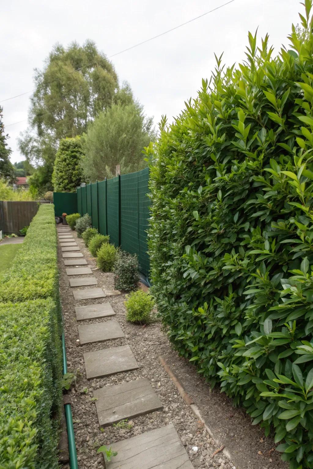 Prunus laurocerasus offers a low-maintenance privacy solution.