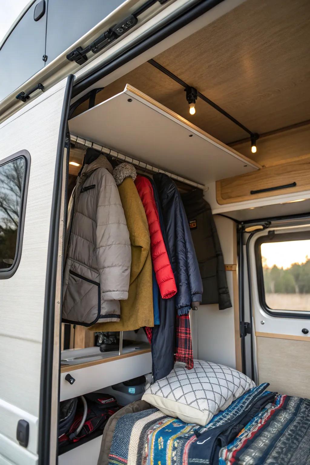 Smart top-mounted storage solutions for extra area.