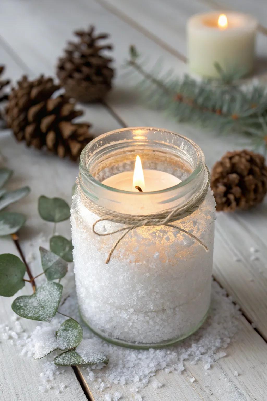 Reimagine your dwelling through the enchanting radiance of Bittersalts glazed candle containers—impeccable for a snug, minimalist winter aesthetic.