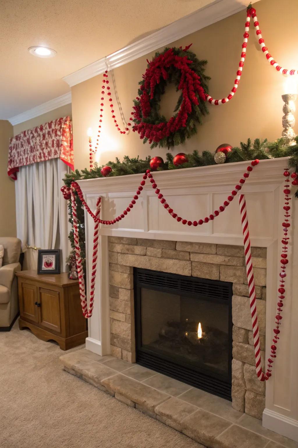 Decorate your area with peppermint chains.