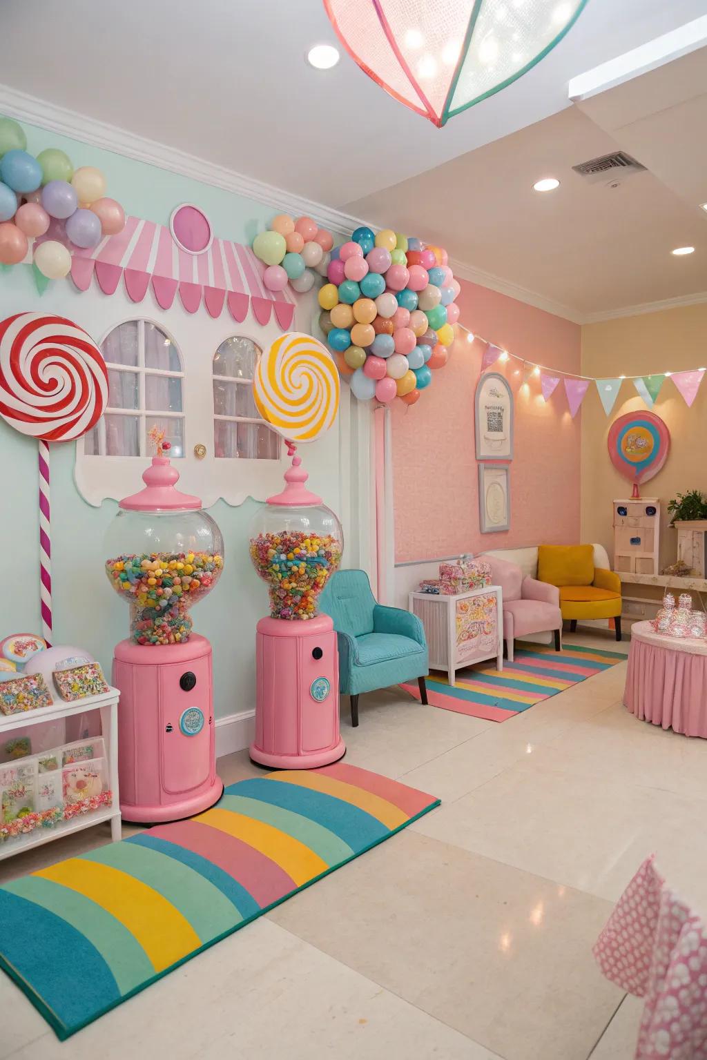 Pales and radiants fashion a cheerful candyland ambiance.