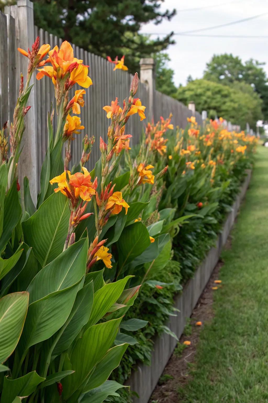 Employ 'Flame' lilies as a natural seclusion screen.