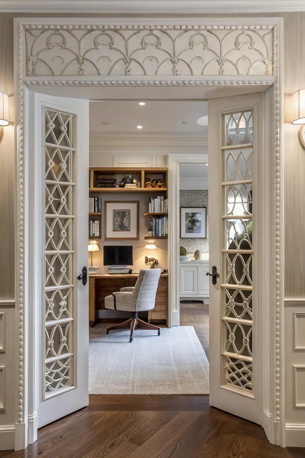 Tiered trim designs add texture and visual interest.