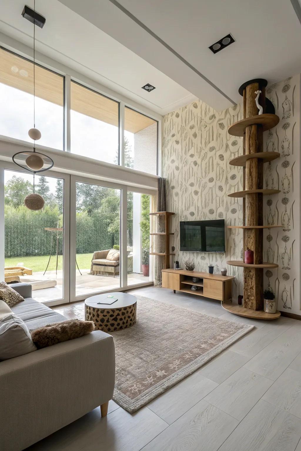 Open designs enable cats the freedom to explore.