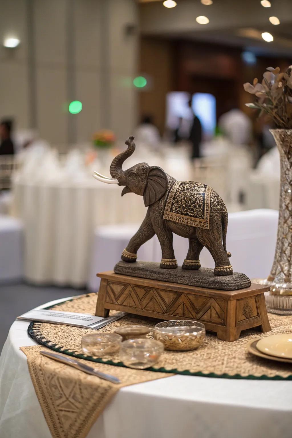 Personalize your table using distinct ornamental objects.