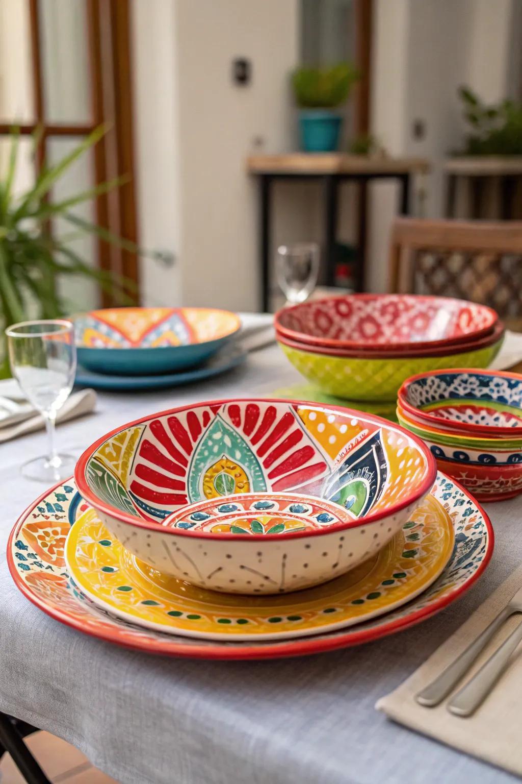 Bold designs on ceramics make a striking impression.