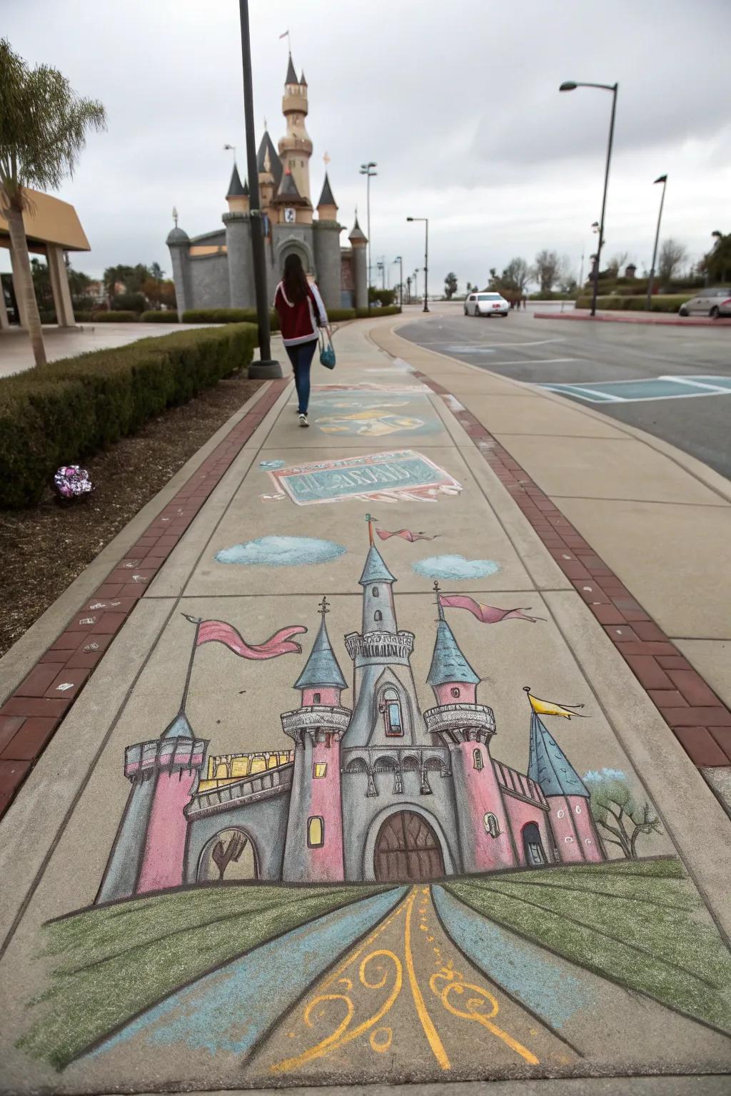 An enchanting art stick-sketched keep perfect for fable dreams.