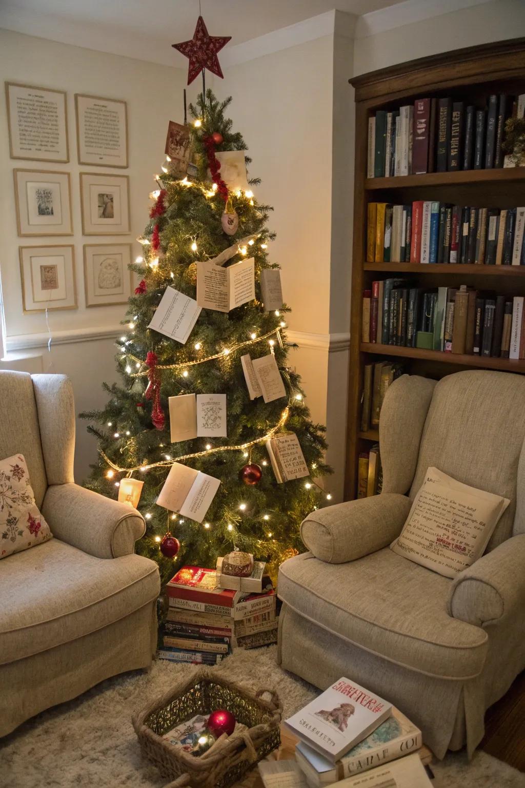 A narrative-themed tree that brings literary magic to your home.