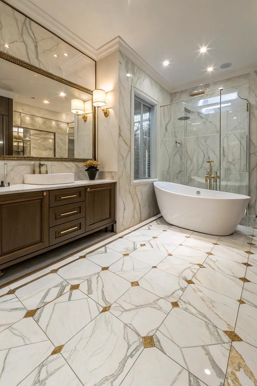 Luxury vinyl sections infuse any space with sophistication and strength.
