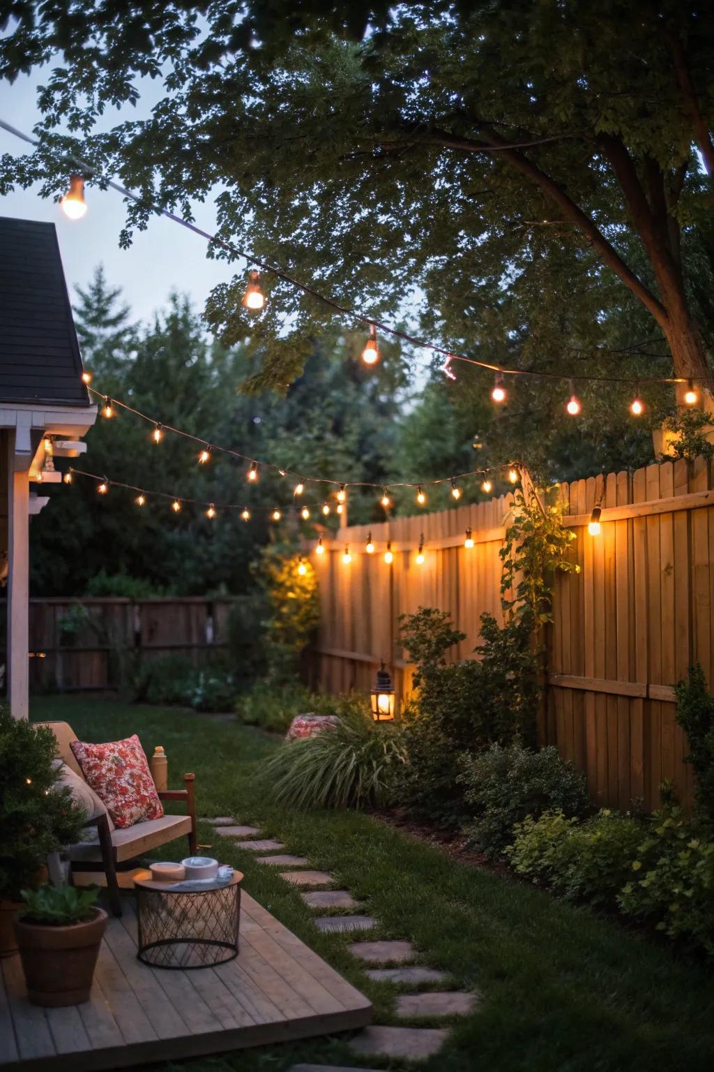 Strand lights turn your garden into a private, captivating escape.