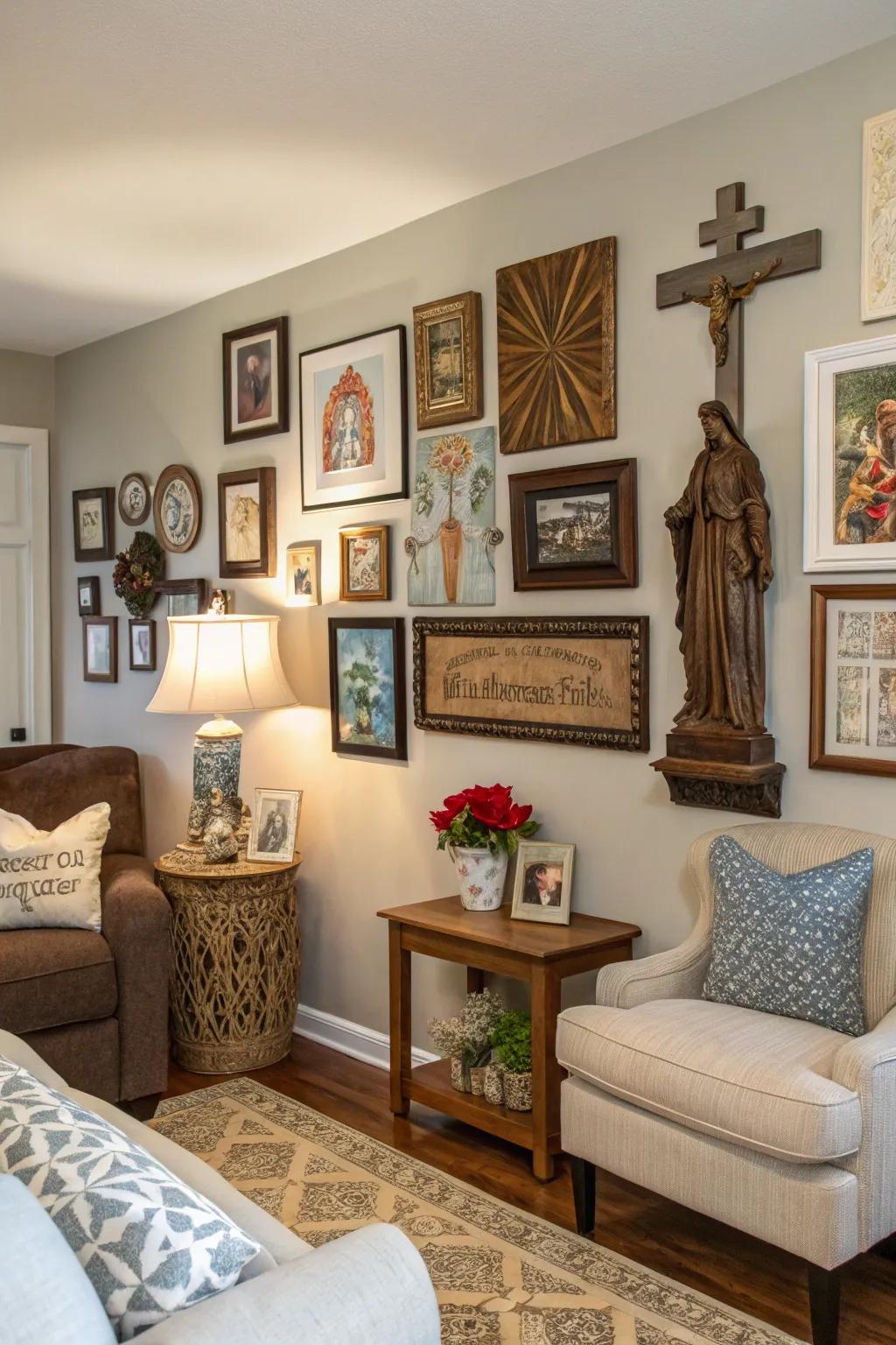 A gallery wall tells your unique faith story.