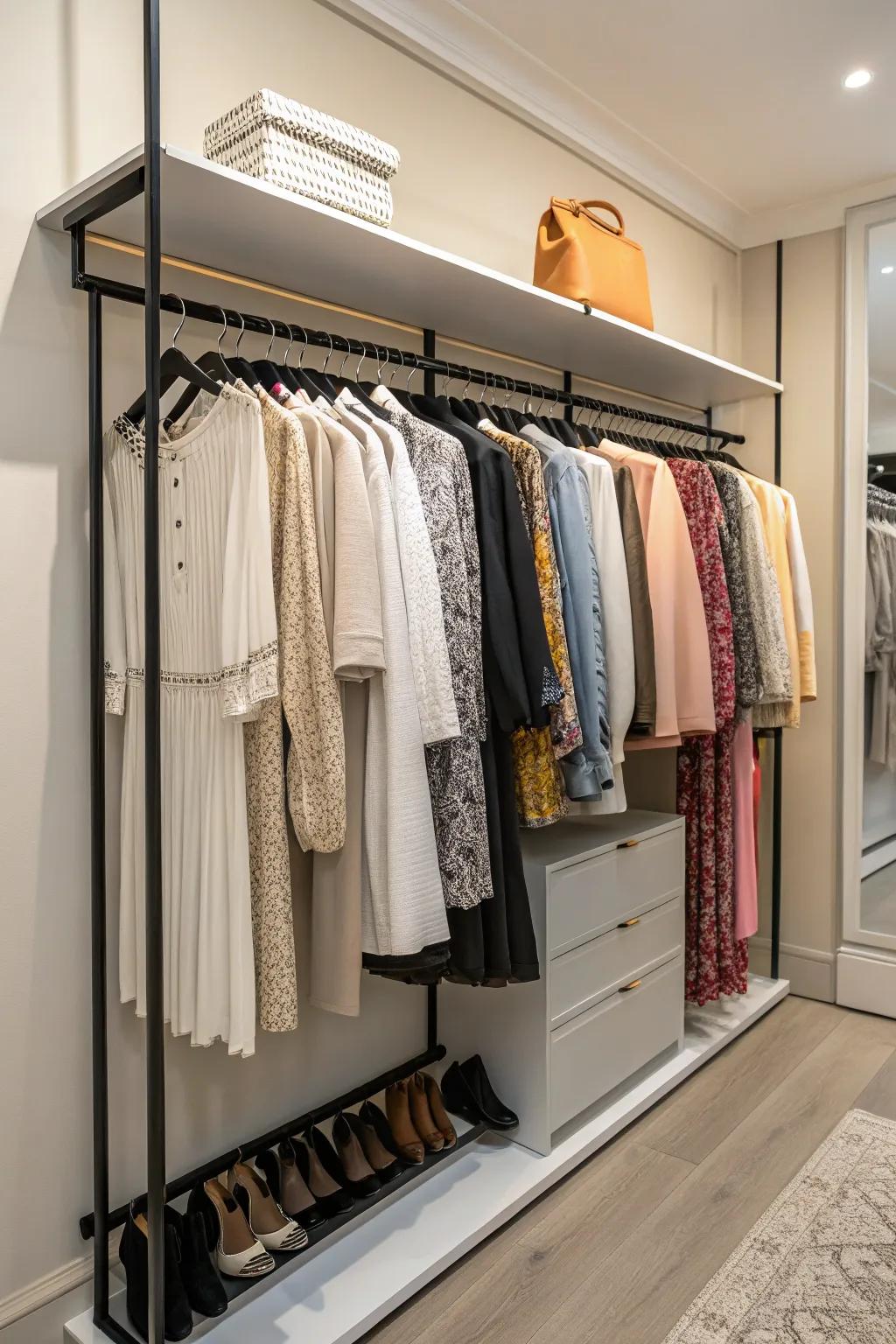 Display your fashion with a stylish boutique rail.