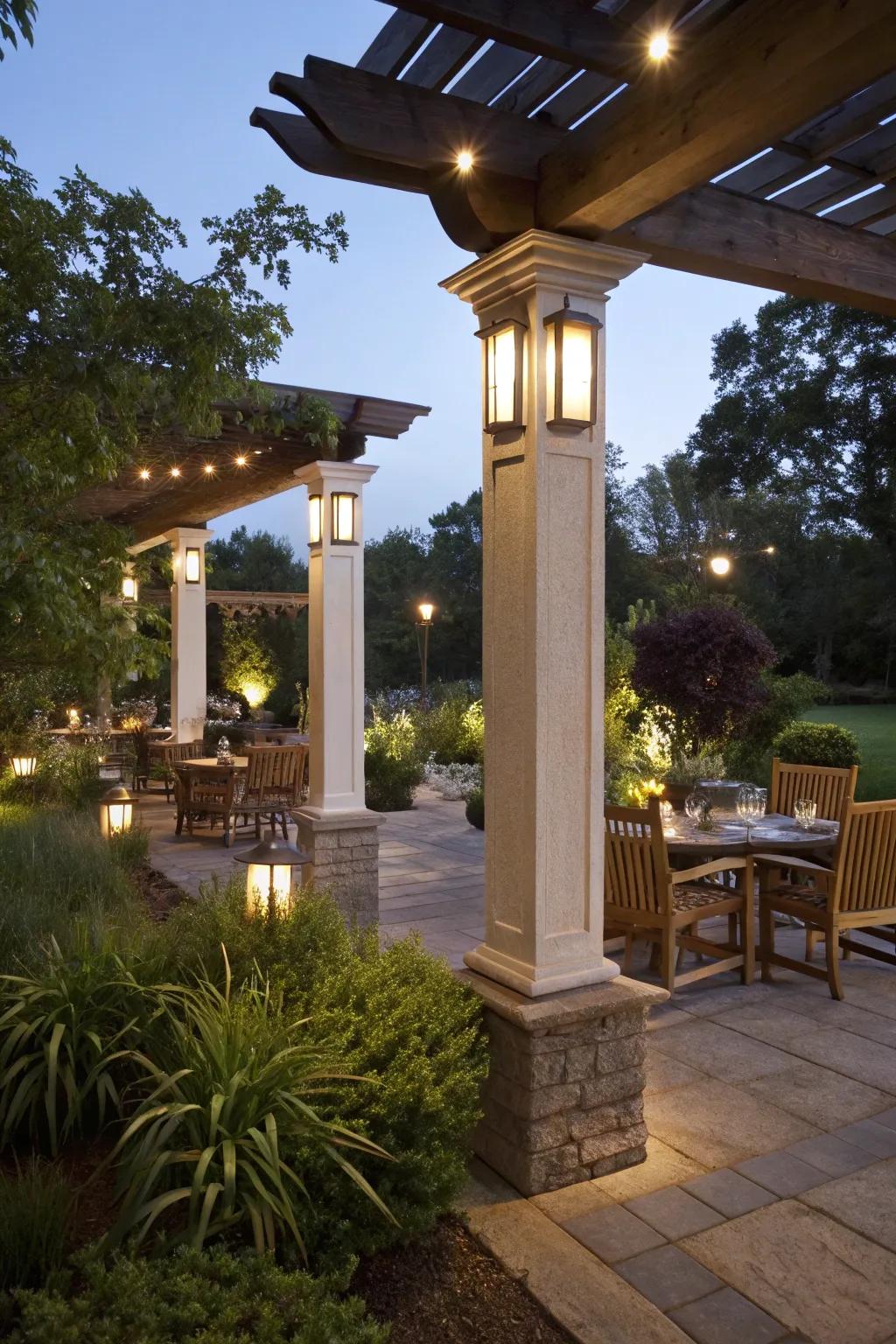 Elevate your patio's vibe with integrated lighting.