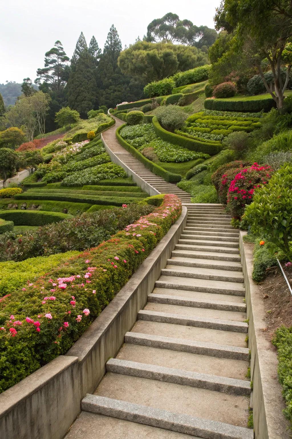 Bring out depth using steps and varying heights.