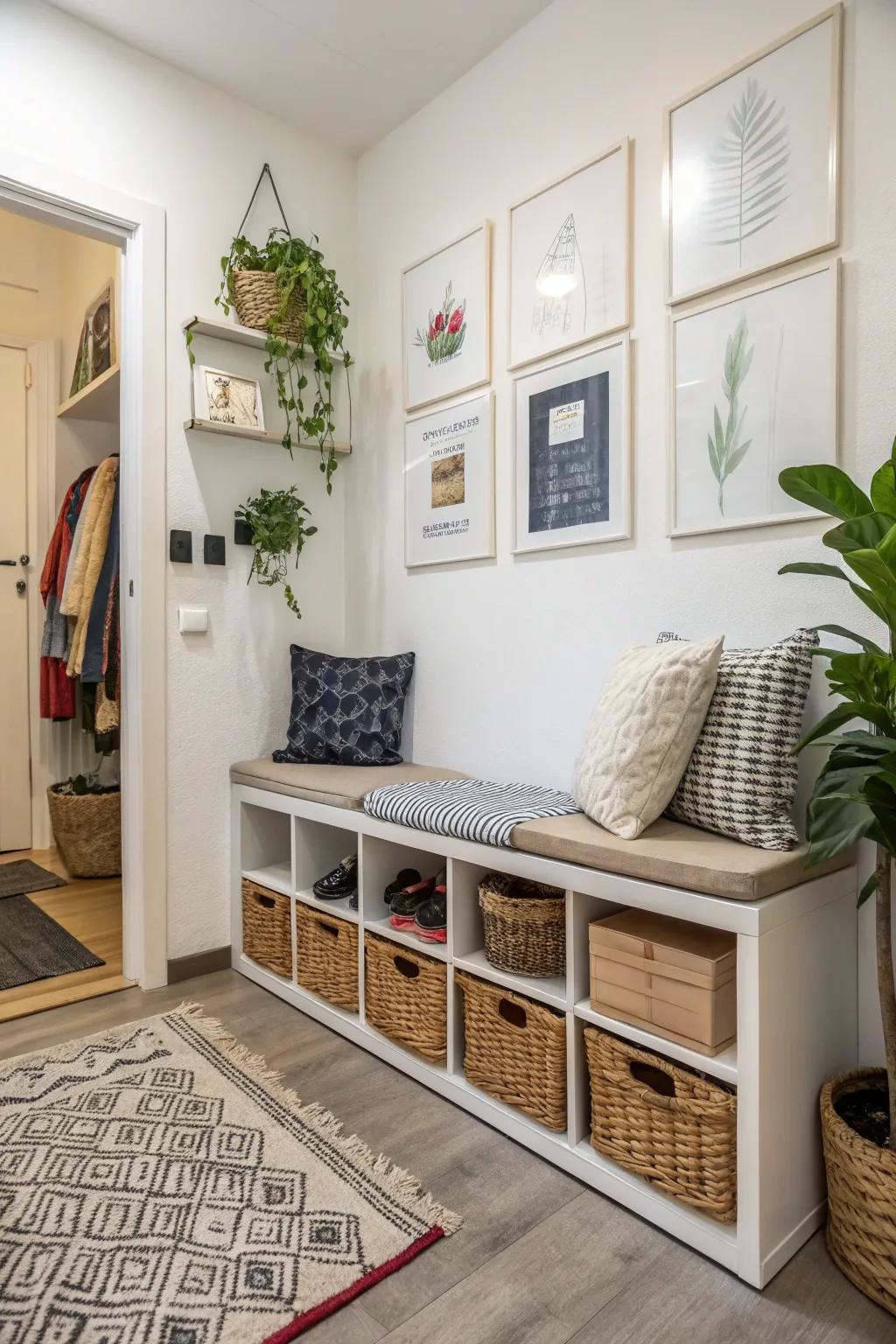 A stylish solution that combines storage with comfortable seating.