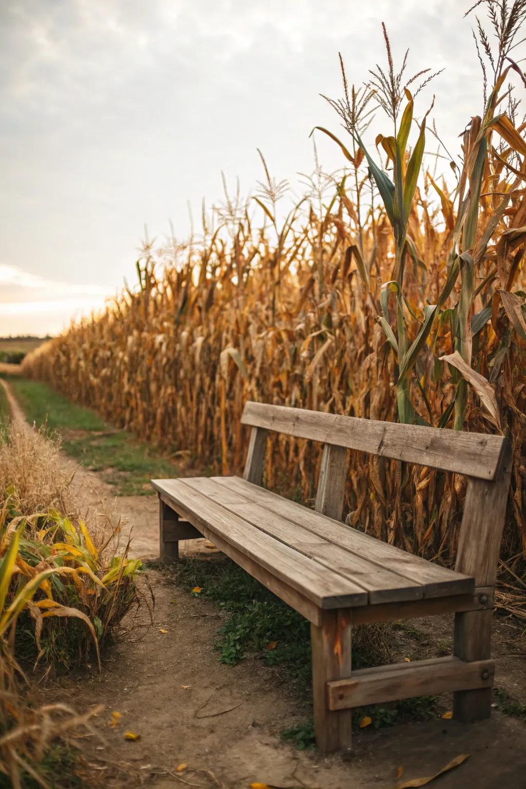Capture memorable autumn pictures with a corn stalk setting.