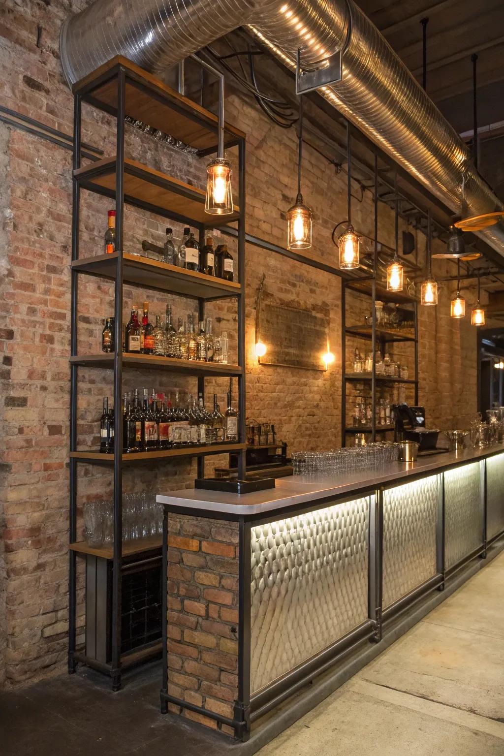 Industrial style brings an edgy, modern touch.