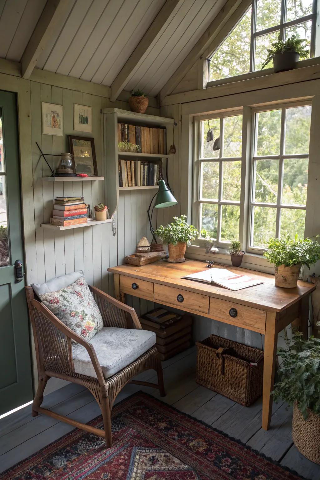 A cozy home office retreat full of inspiration.