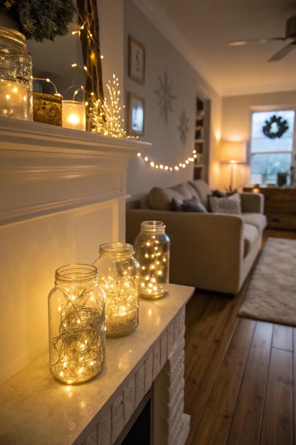 Antique-style jar lights deliver a magical, snug shine.