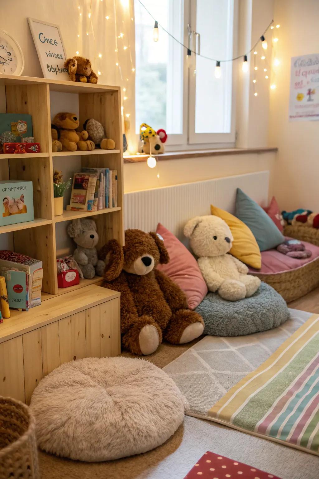 Cuddle toys offer comfort and friendship.