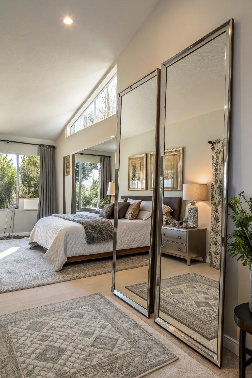 Shiny panels expand the light and space in your area.