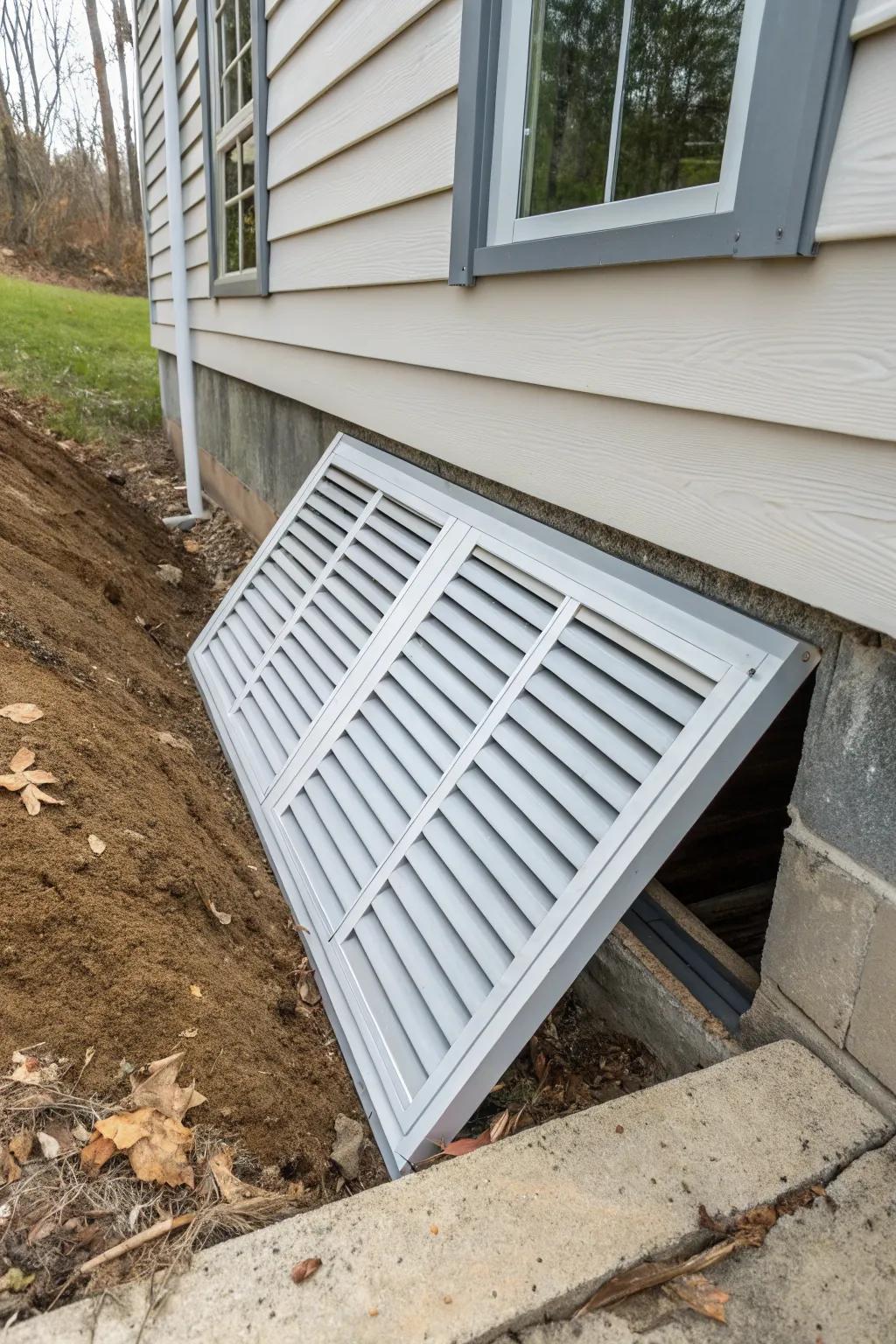 Louvered patterns ensure appropriate ventilation and security.