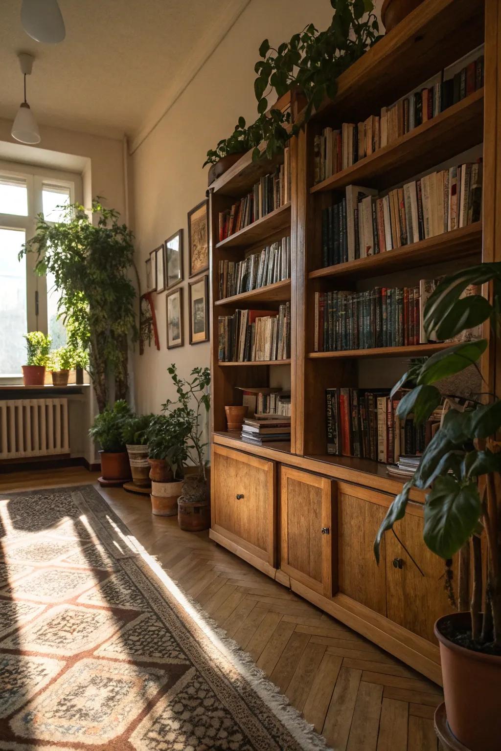 Natural materials foster a comforting and inviting ambiance.