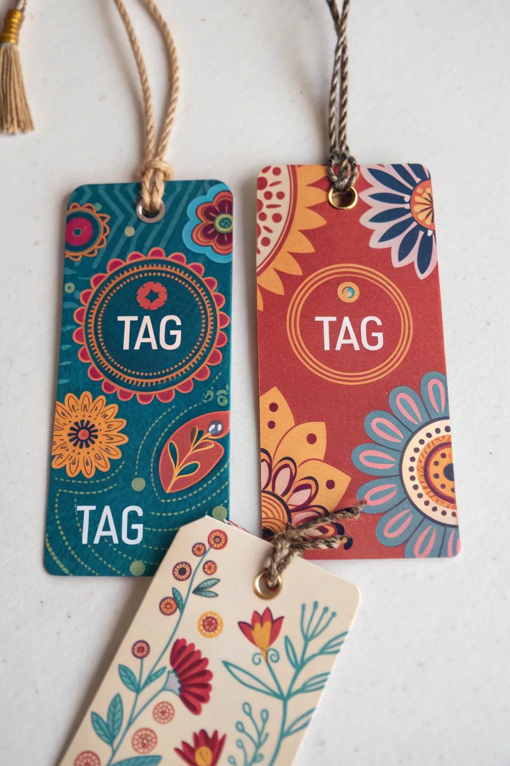 Price labels featuring beautiful illustrations that capture the essence of the brand.