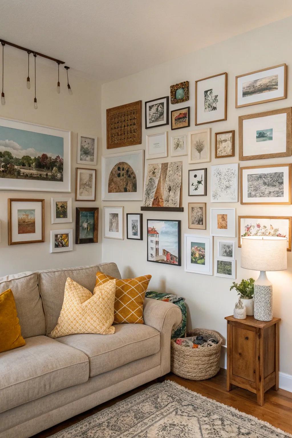 An artful array of personal artwork and images.