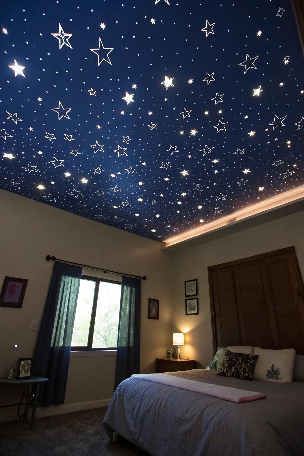 A whimsical celestial twilight overhead motif.