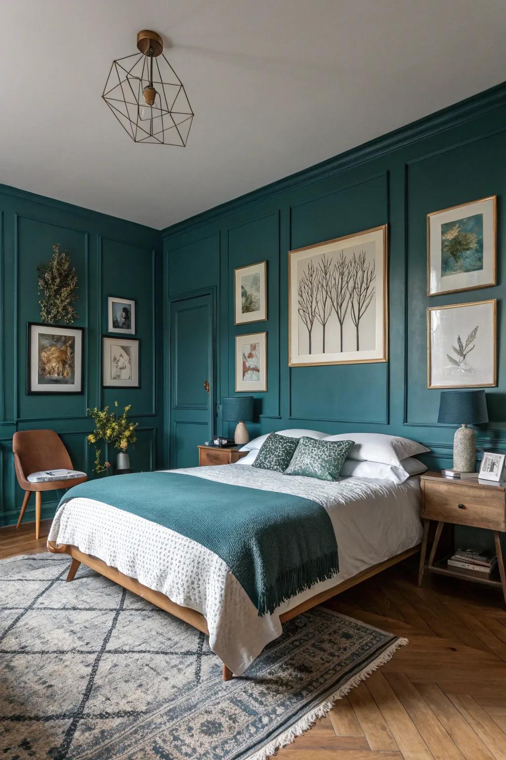 Art introduces a personal and creative element to your bedroom.