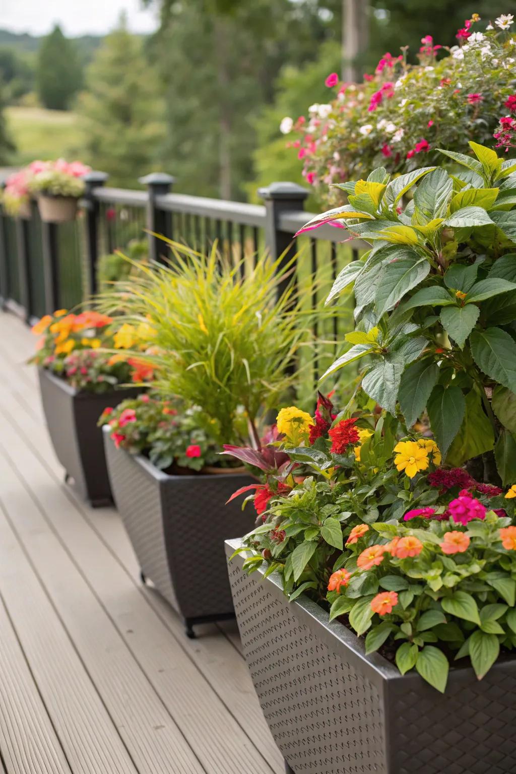 Bring nature closer by incorporating greenery into your deck's design.