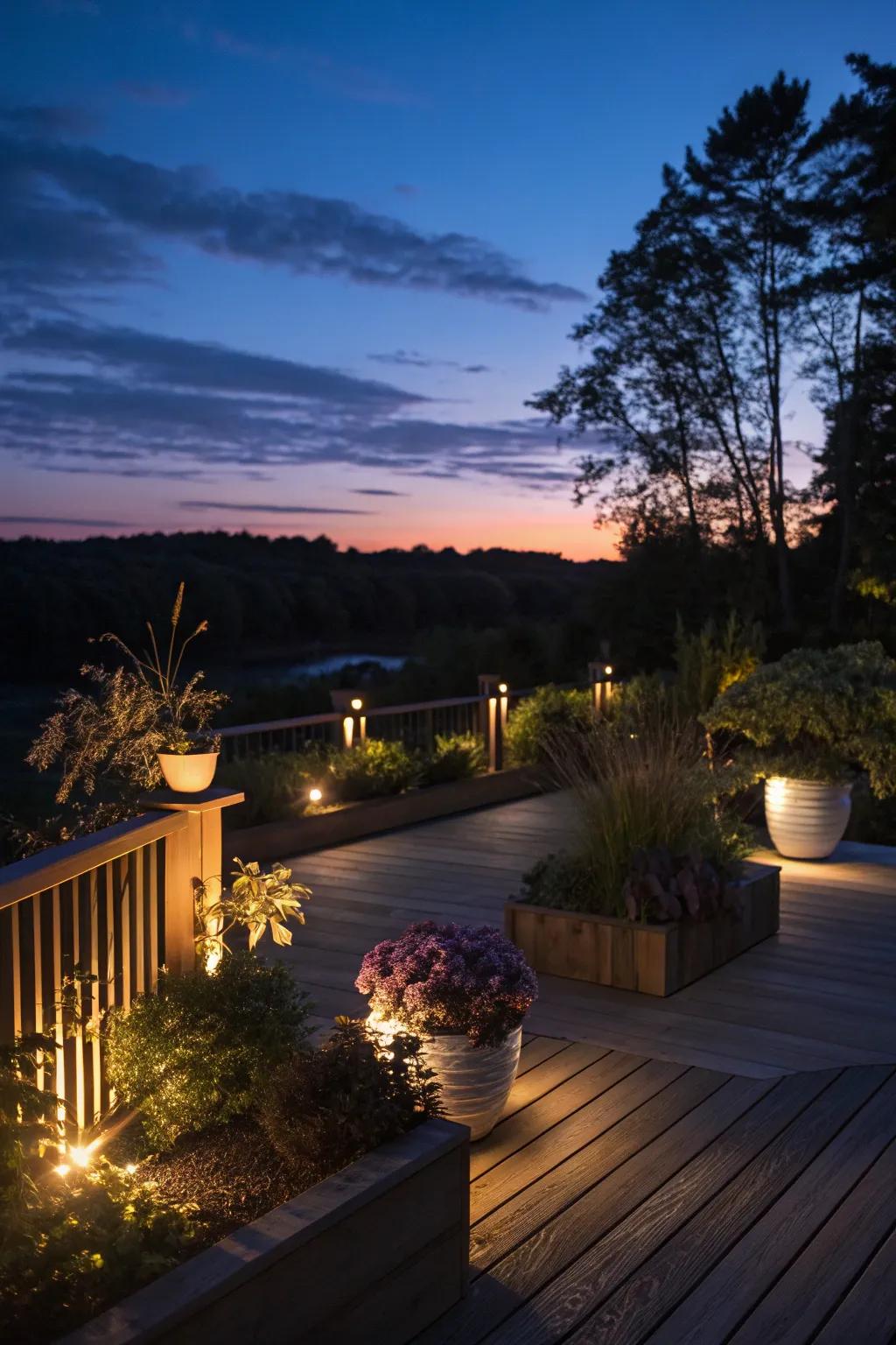 Luminescence amplifies the ambiance and accentuates plant splendor.