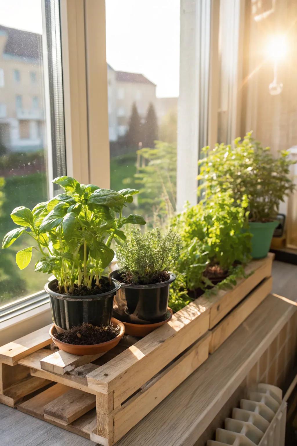 Savor fresh herbs from your own platform garden.