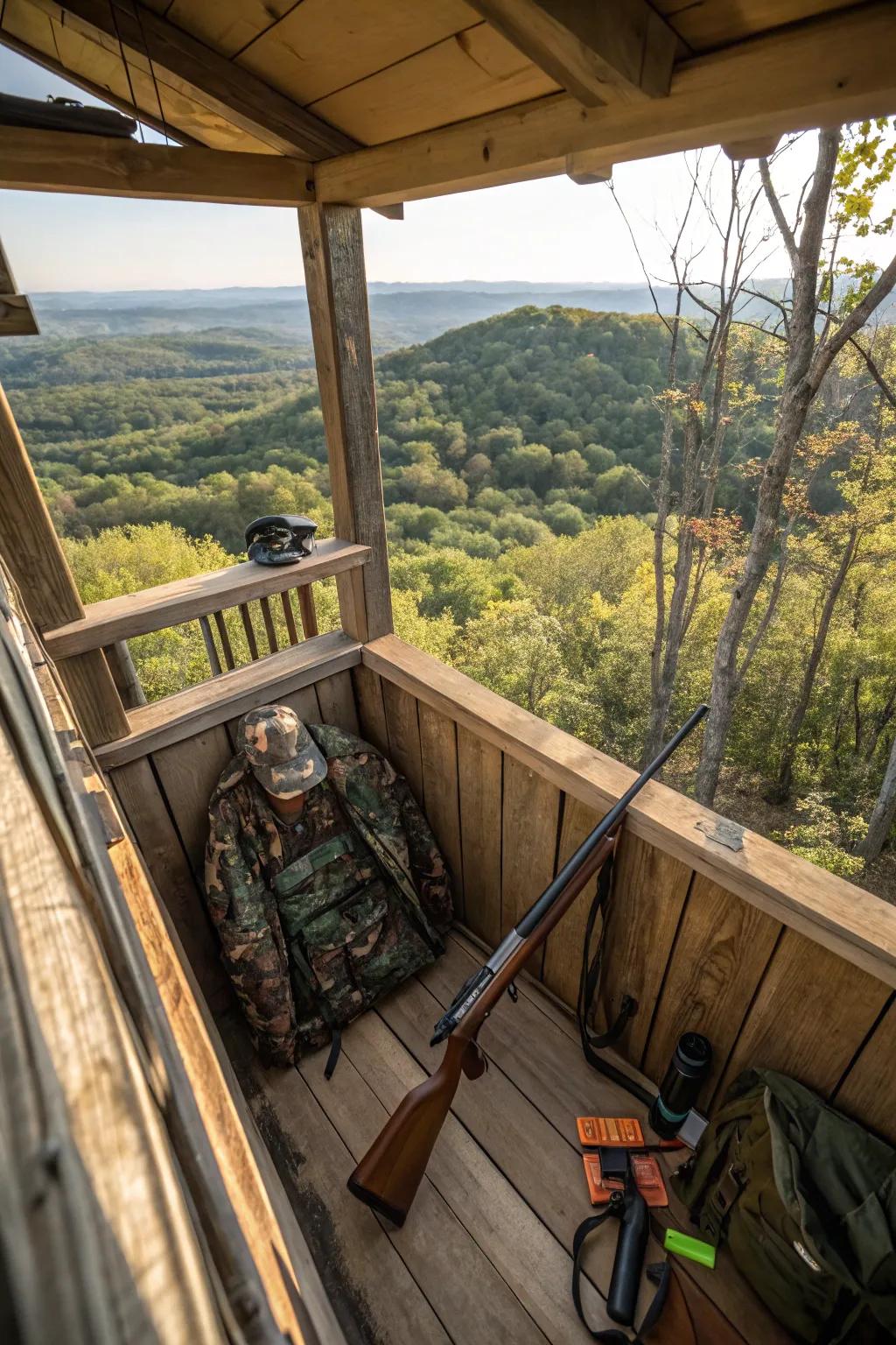 An elevated blind provides enhanced views and a sense of security.