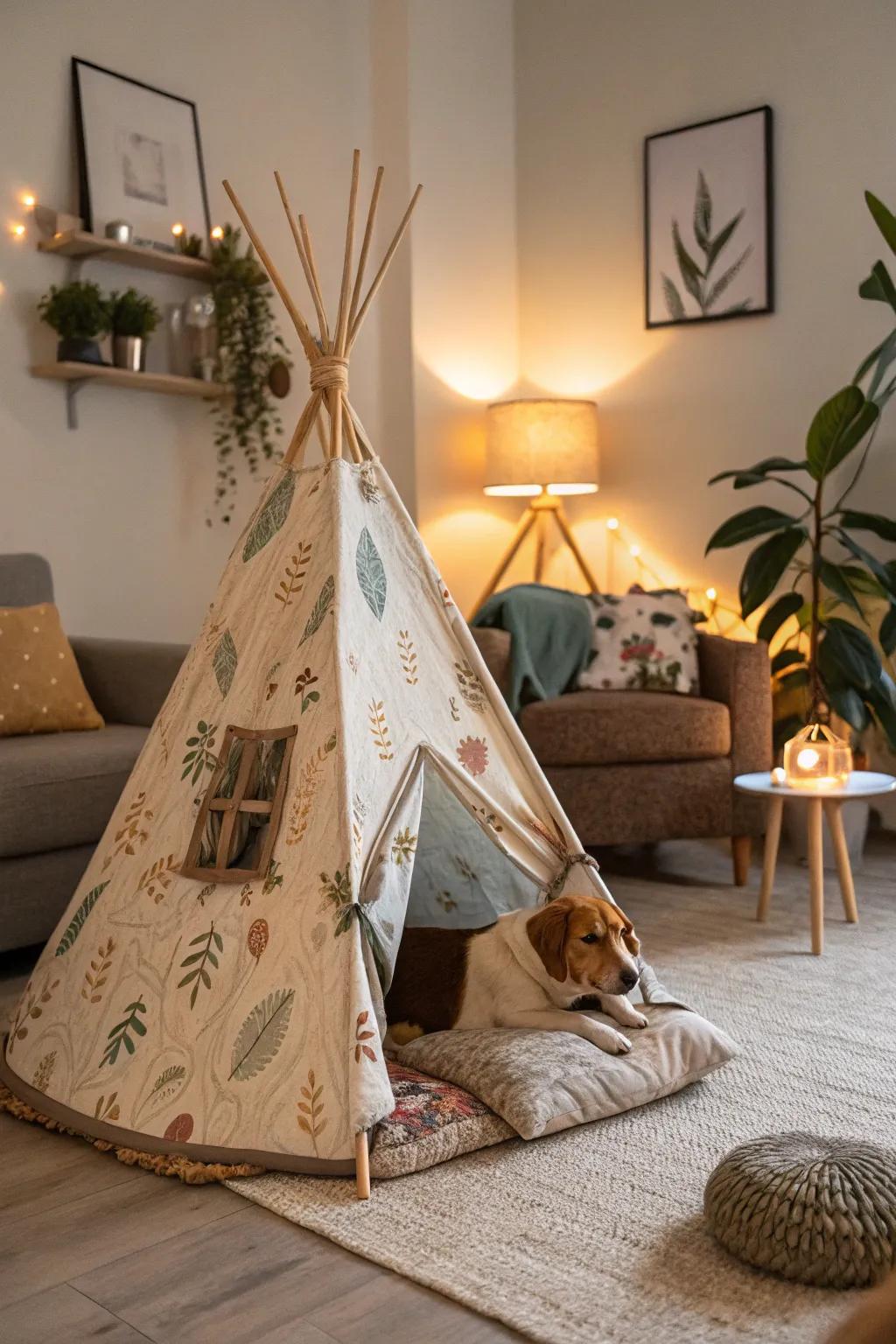 A cute hideaway for your dog.