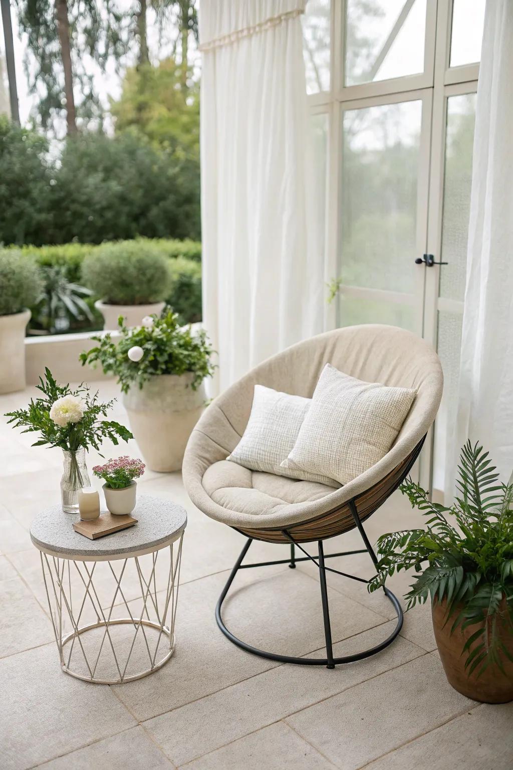 Greet simplicity with a minimalist patio composition.