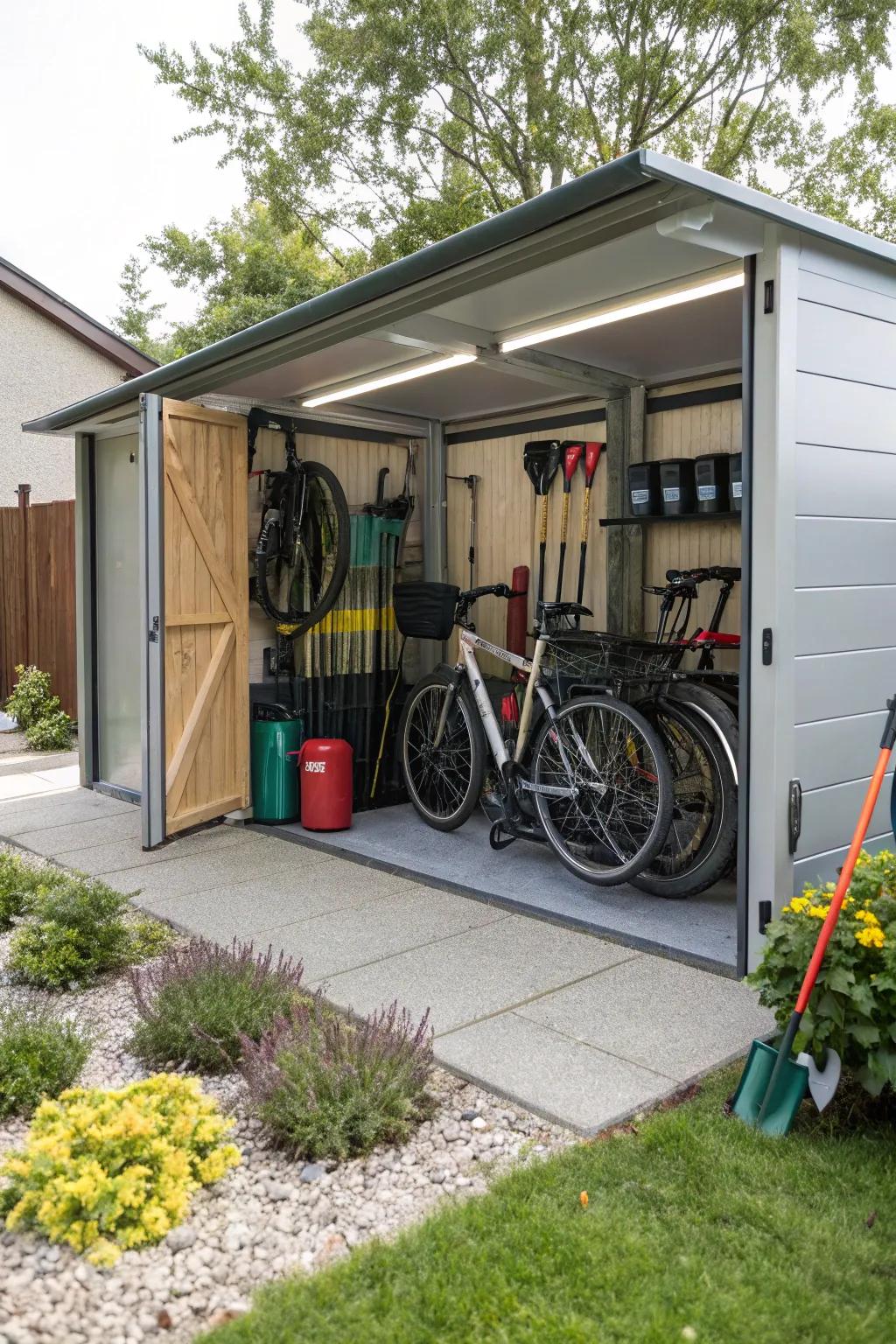 Optimize utility through a multi-functional carport space.