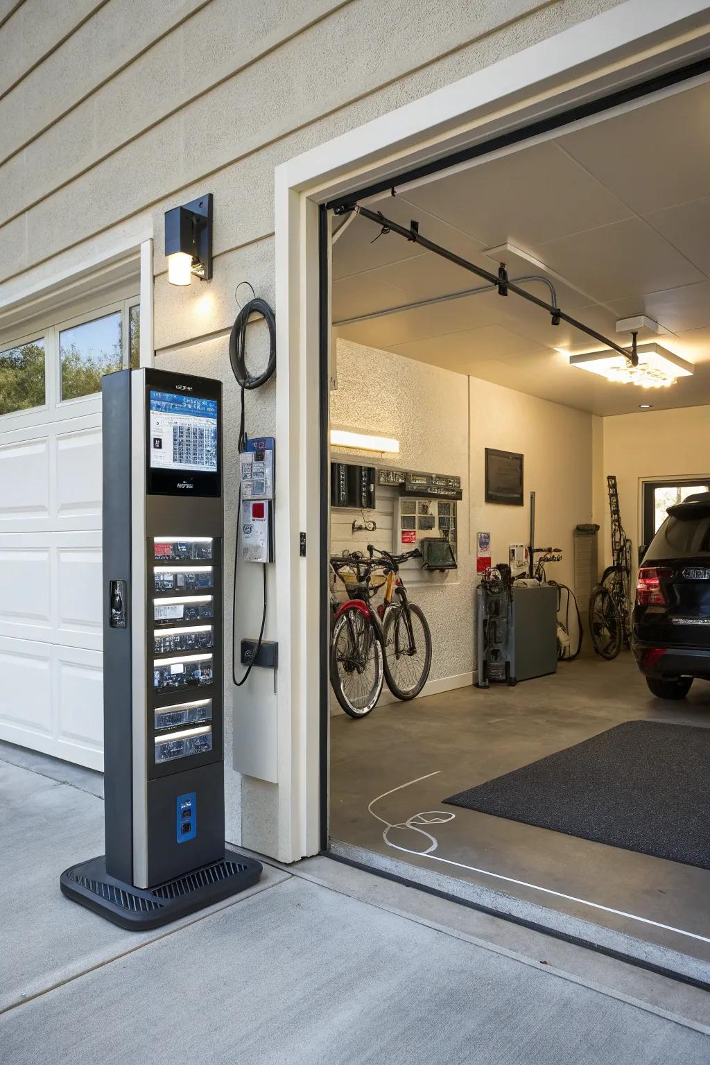 Keep your devices charged with an entryway charging station.