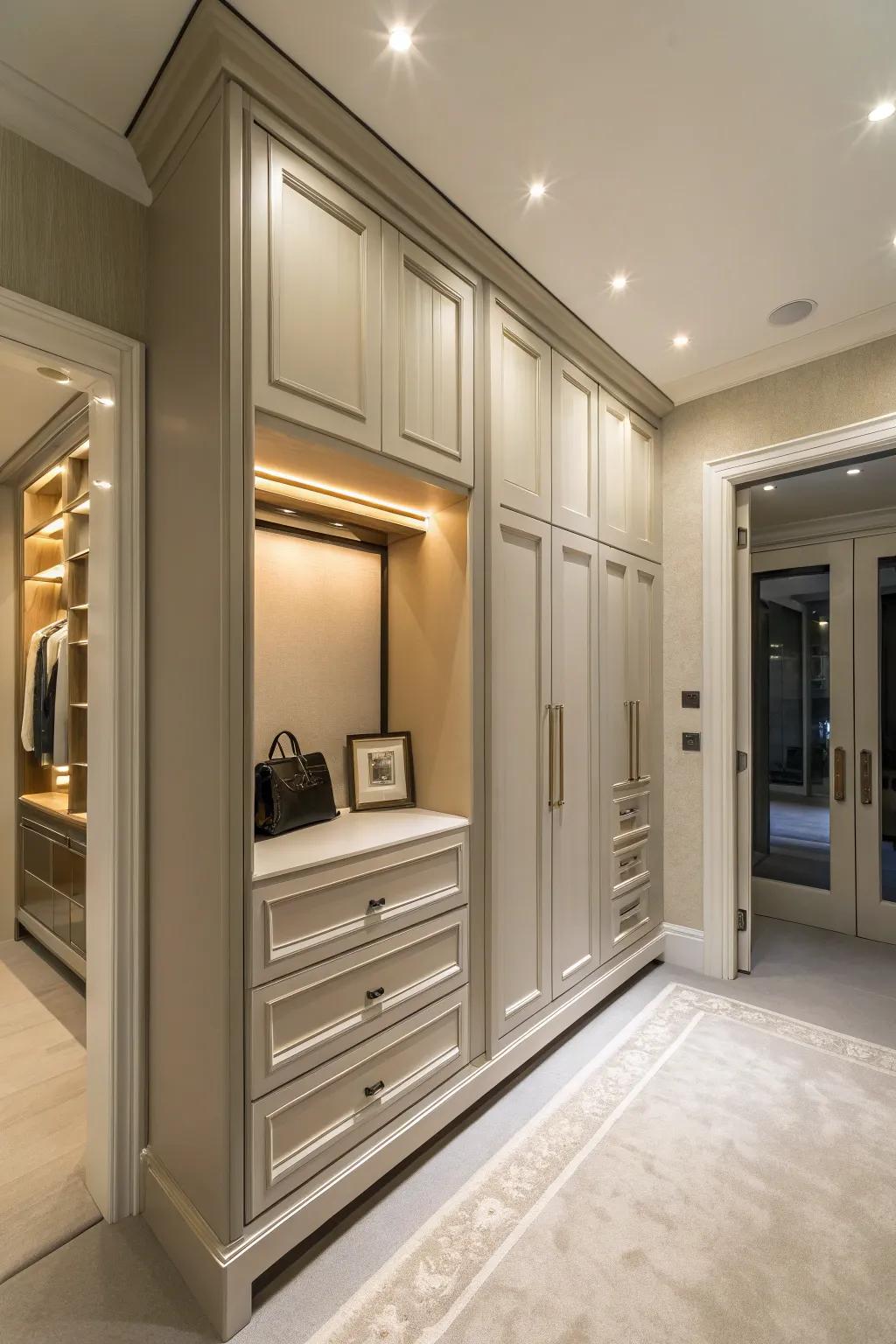 Bespoke cabinetry gives a polished and fashionable finish.