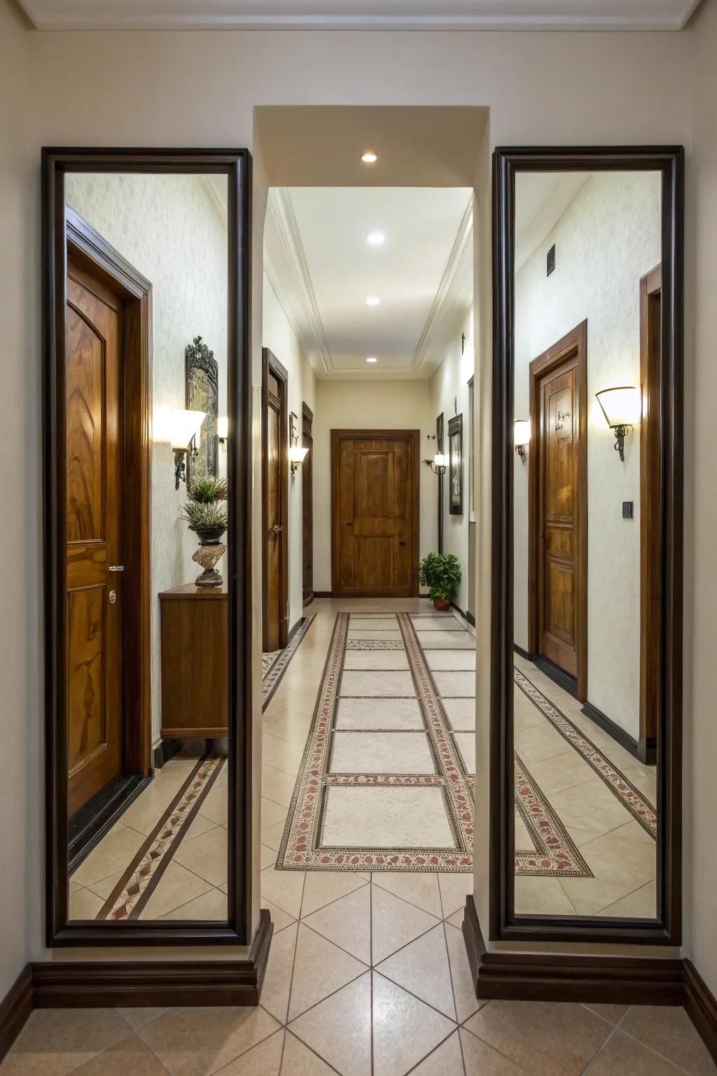A set of mirrors brings equilibrium and harmony to every entryway.