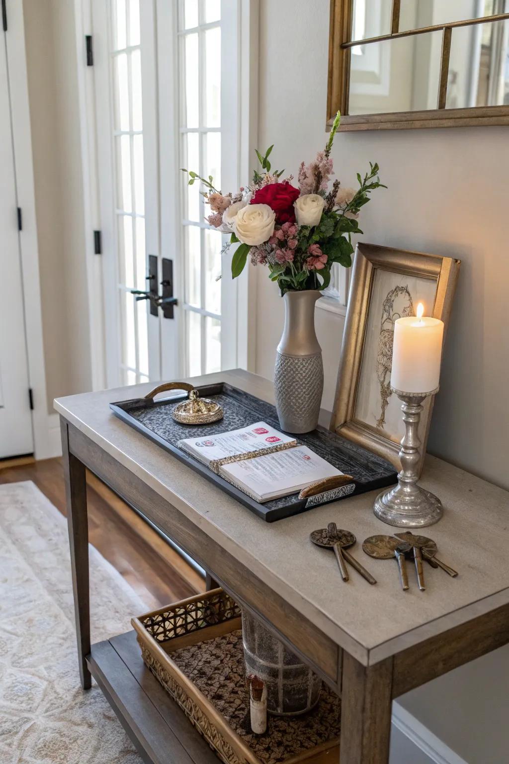 Console tables offer a specified spot for daily essentials.