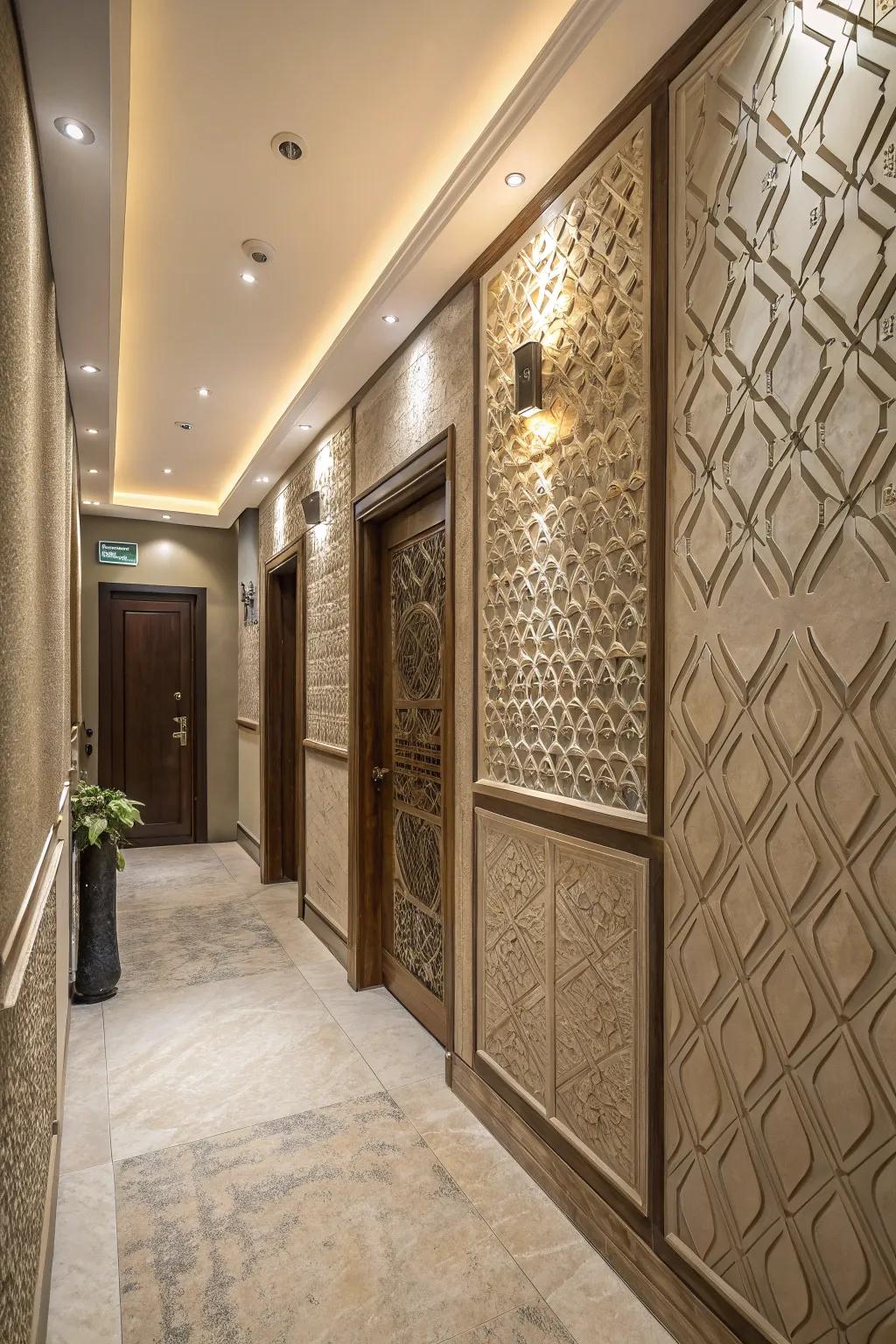 Layered wall panels bring dimension to your entryway.