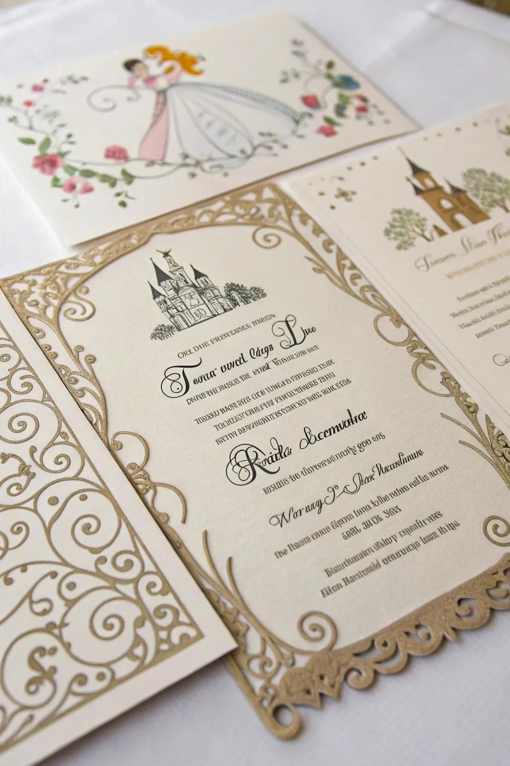 Beautifully created invitations beckoning guests to a magical festivity.